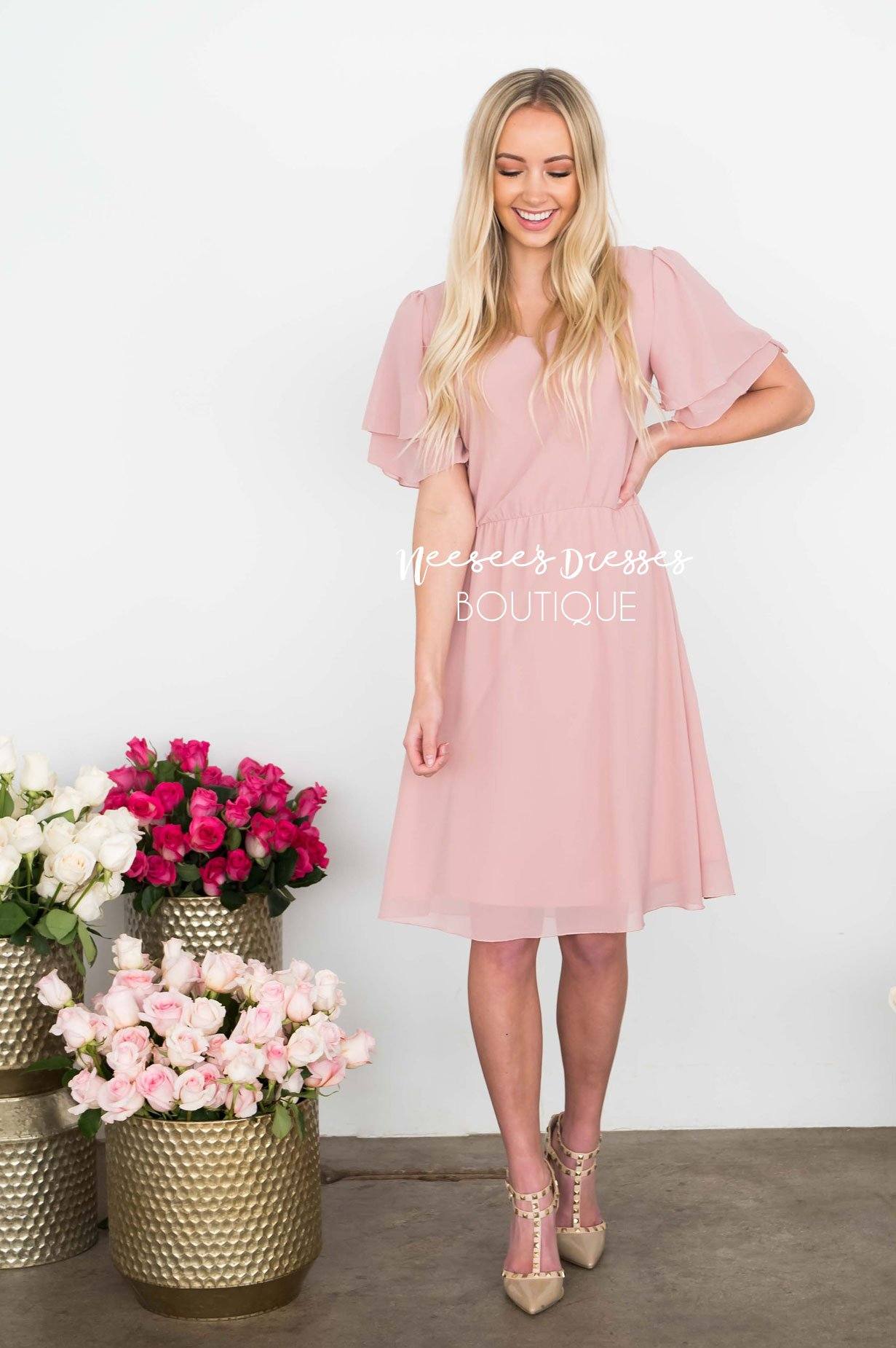 modest chiffon dress