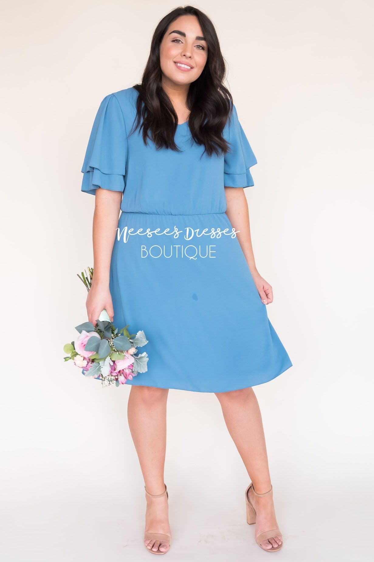 The Claire Modest Mid-Length Dress - NeeSee's Dresses