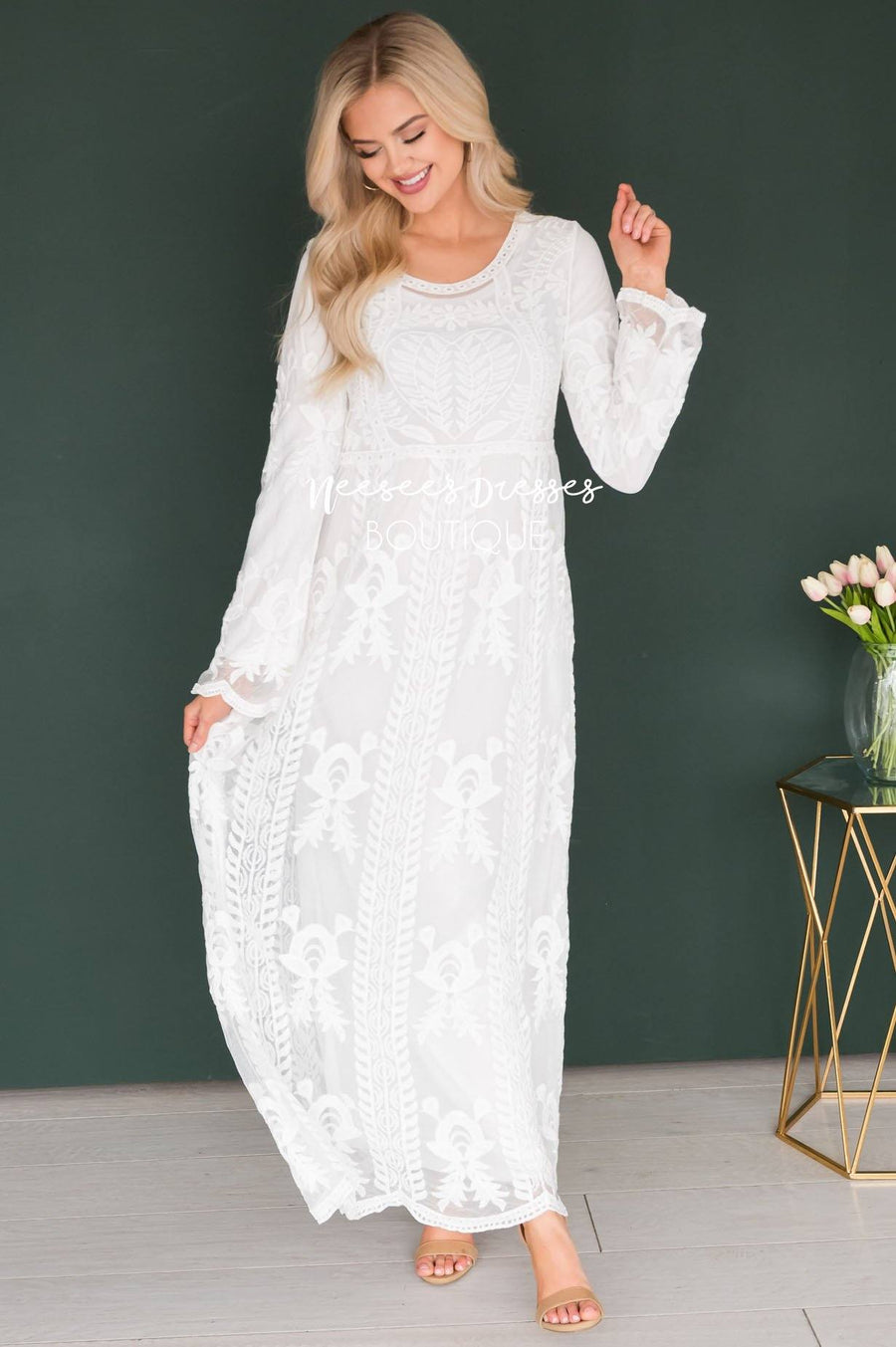 Day Dreamer Lace Full Length Dress Modest Dresses vendor-unknown 