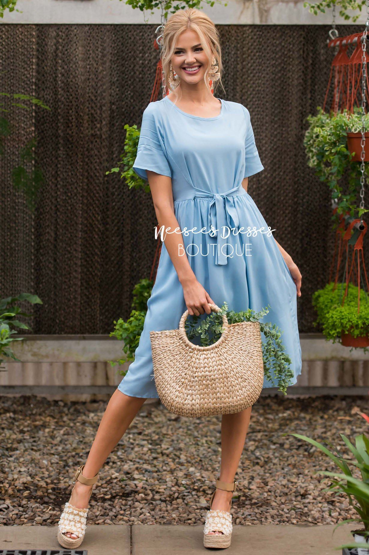 jasmine tie sleeve midi dress navy