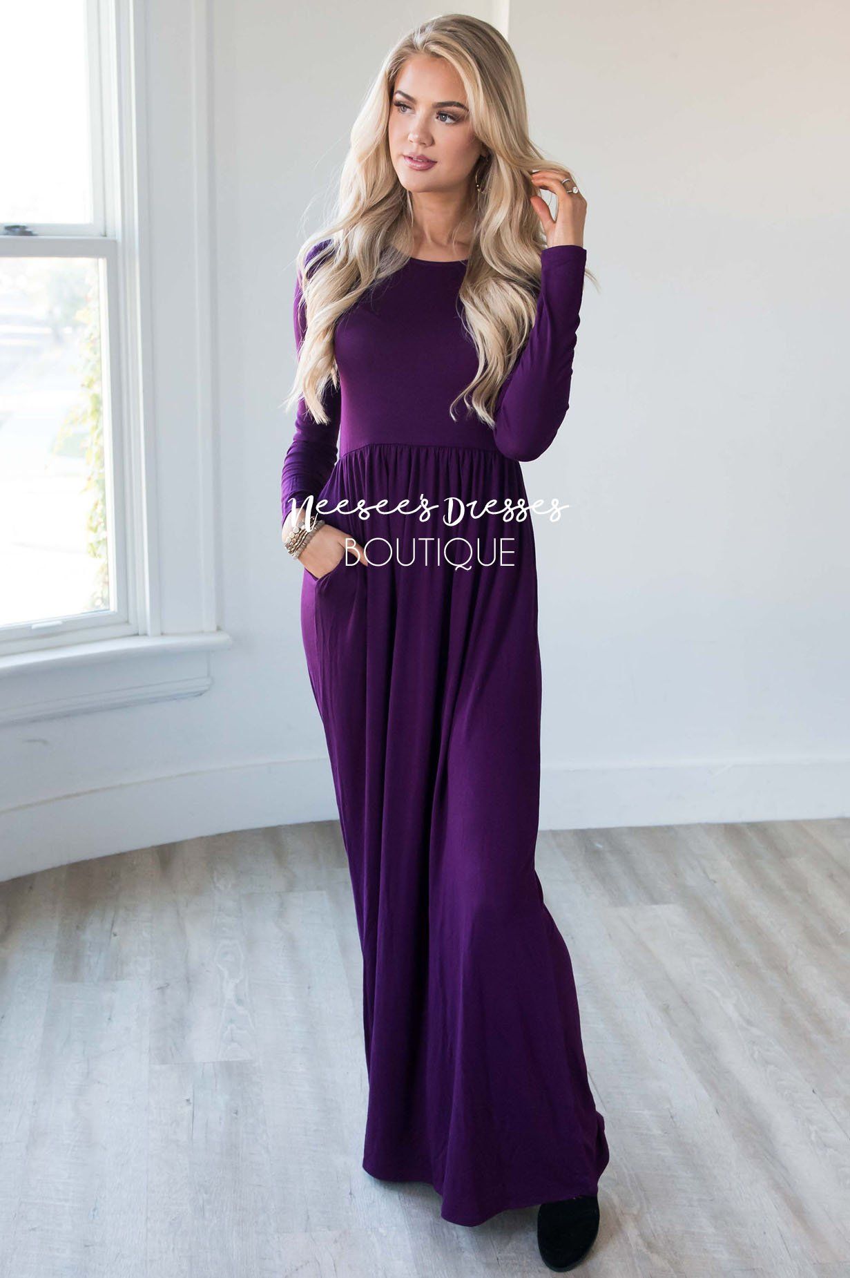 long sleeve modest dress