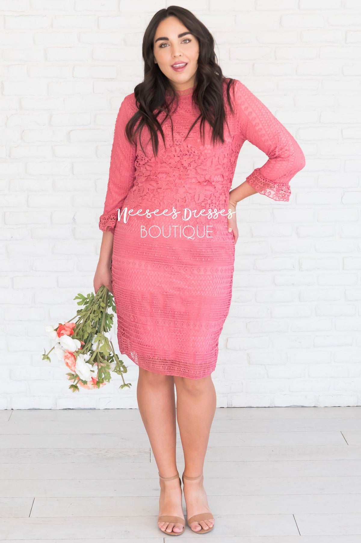 The Ember Lace Mid-Length Dress - NeeSee's Dresses