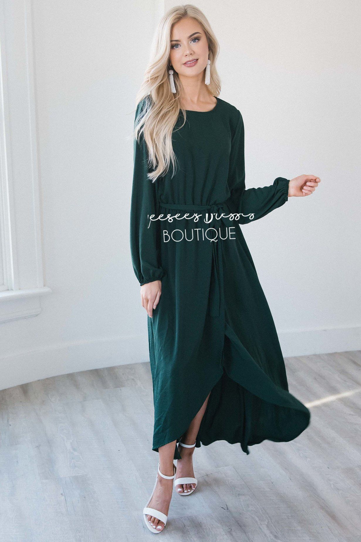 long sleeve modest dress