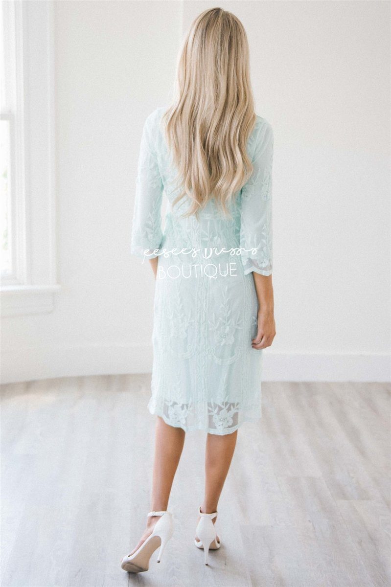 modest mint dress