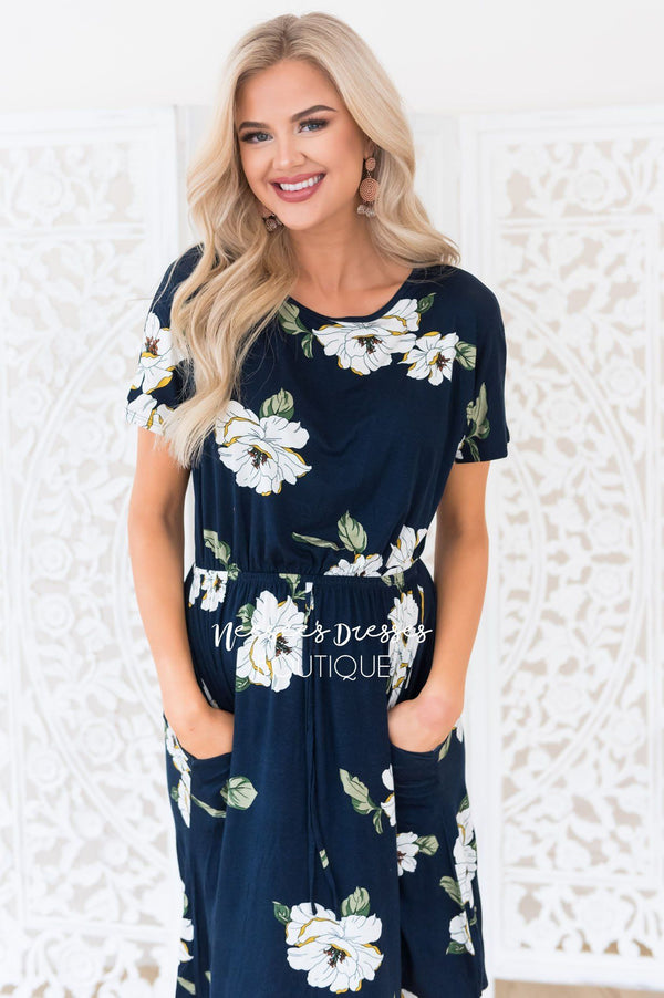 The Gladiola Modest Floral Dress - NeeSee's Dresses