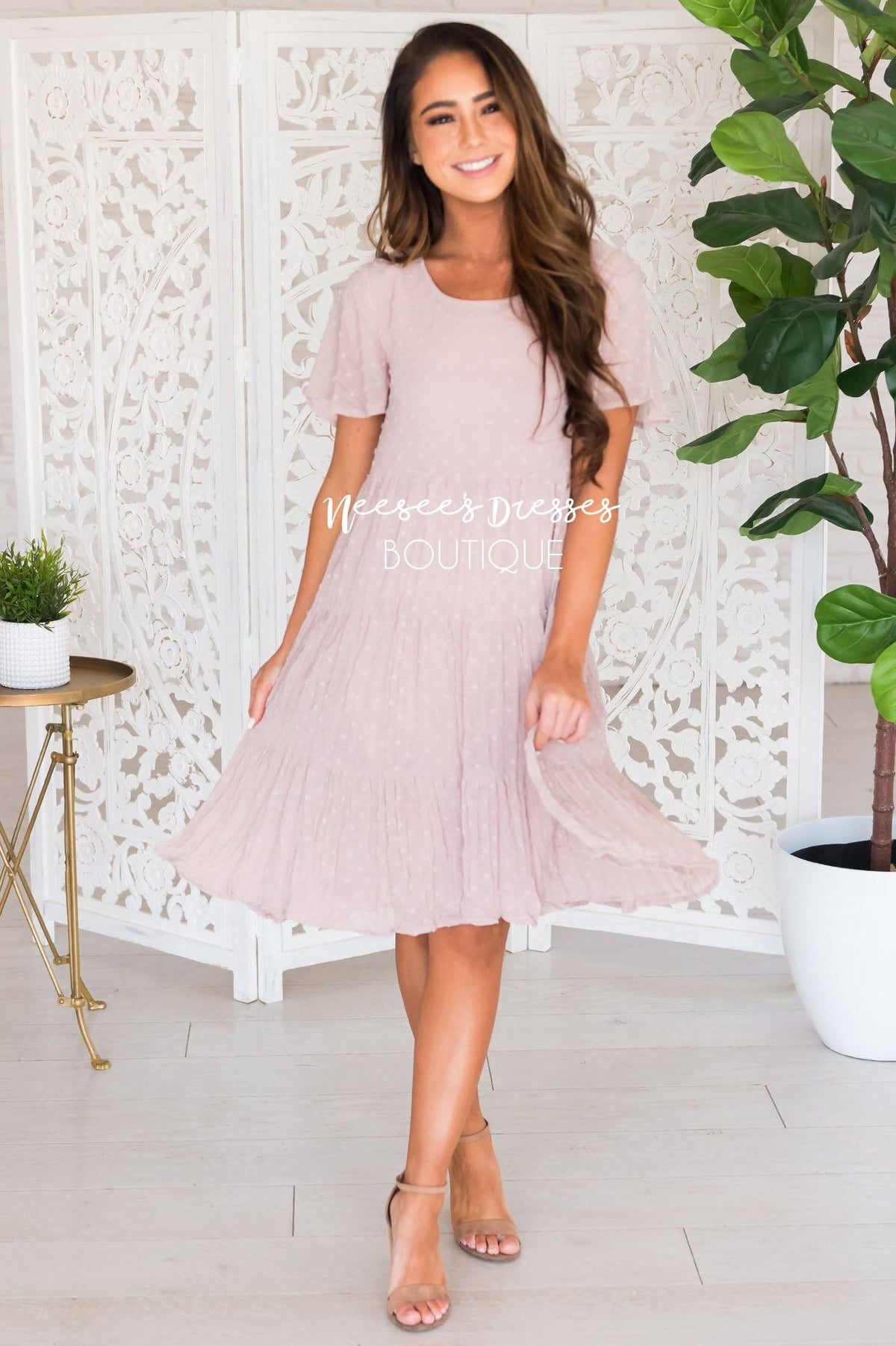 Dusty Pink Midi Dress | Best and Affordable Modest Boutique | Cute ...