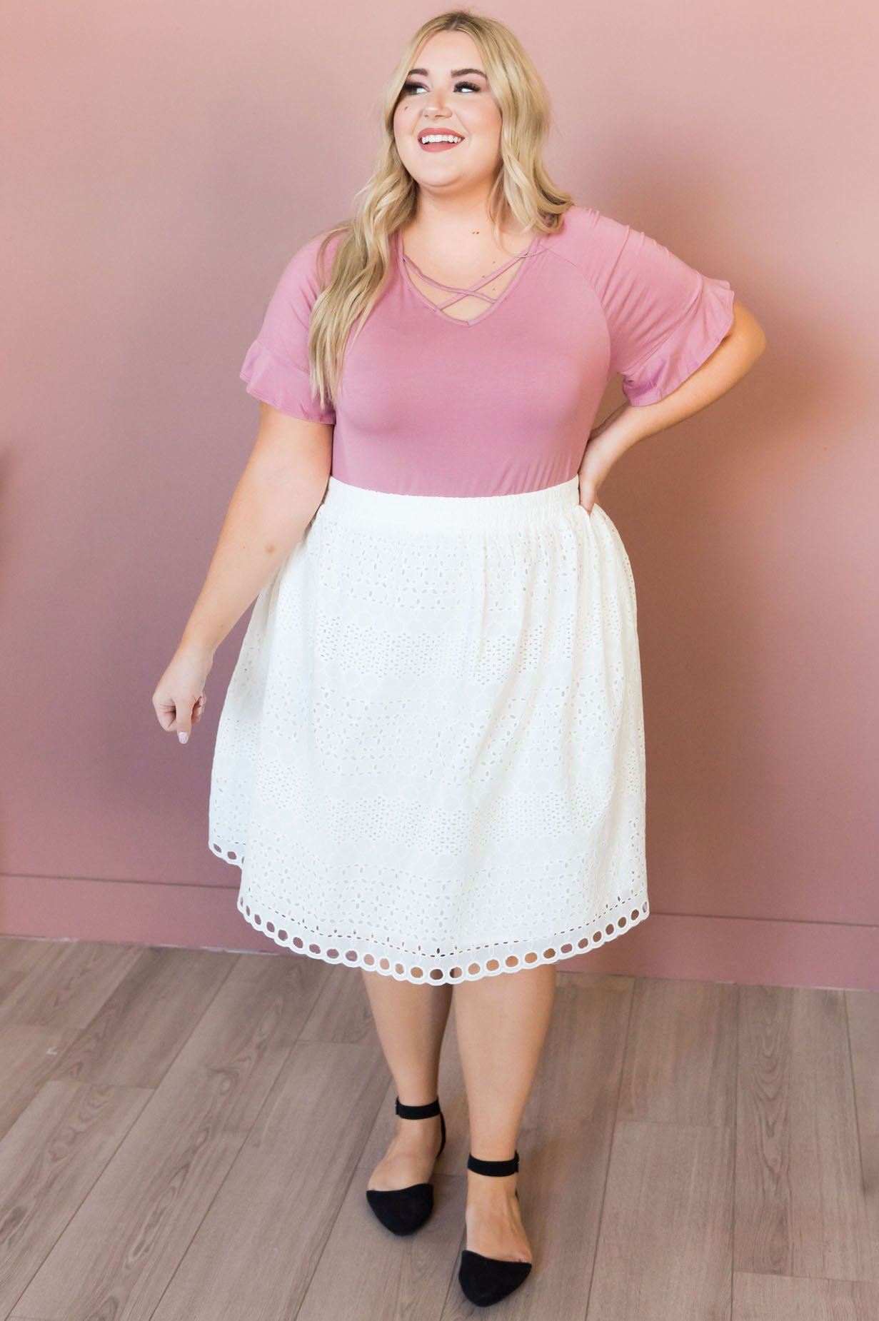 Always Happy Eyelet Skirt