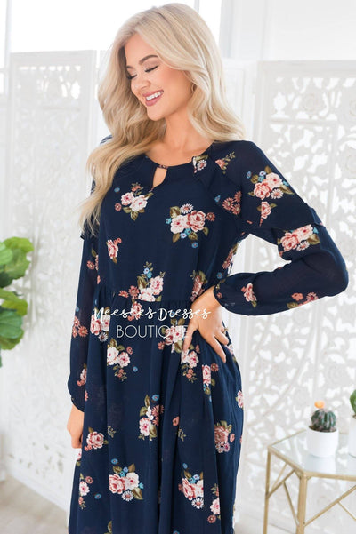 marion navy floral maxi dress