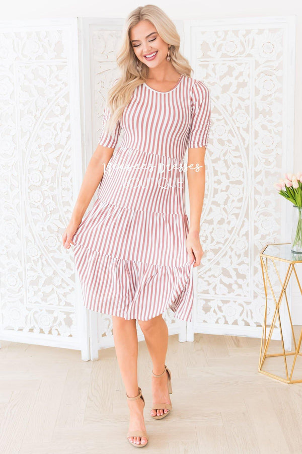 The Marlie Modest Mid-Length Dress - NeeSee's Dresses