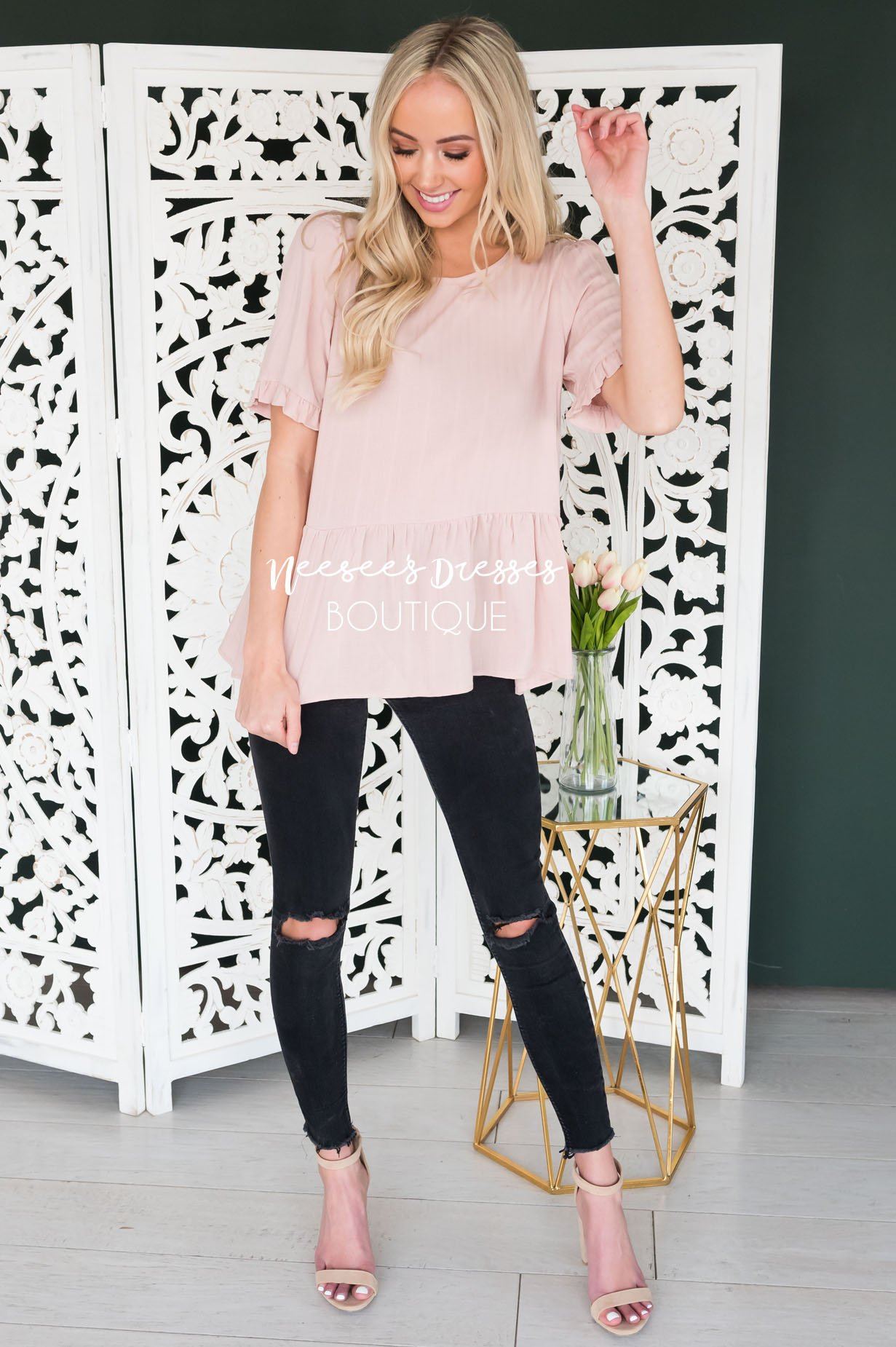 Cool Moves Modest Peplum Blouse