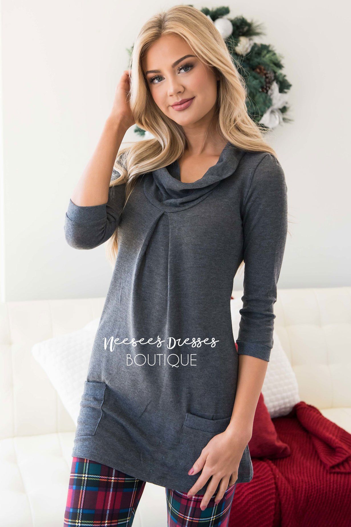 Cowl Neck Pocket Tunic