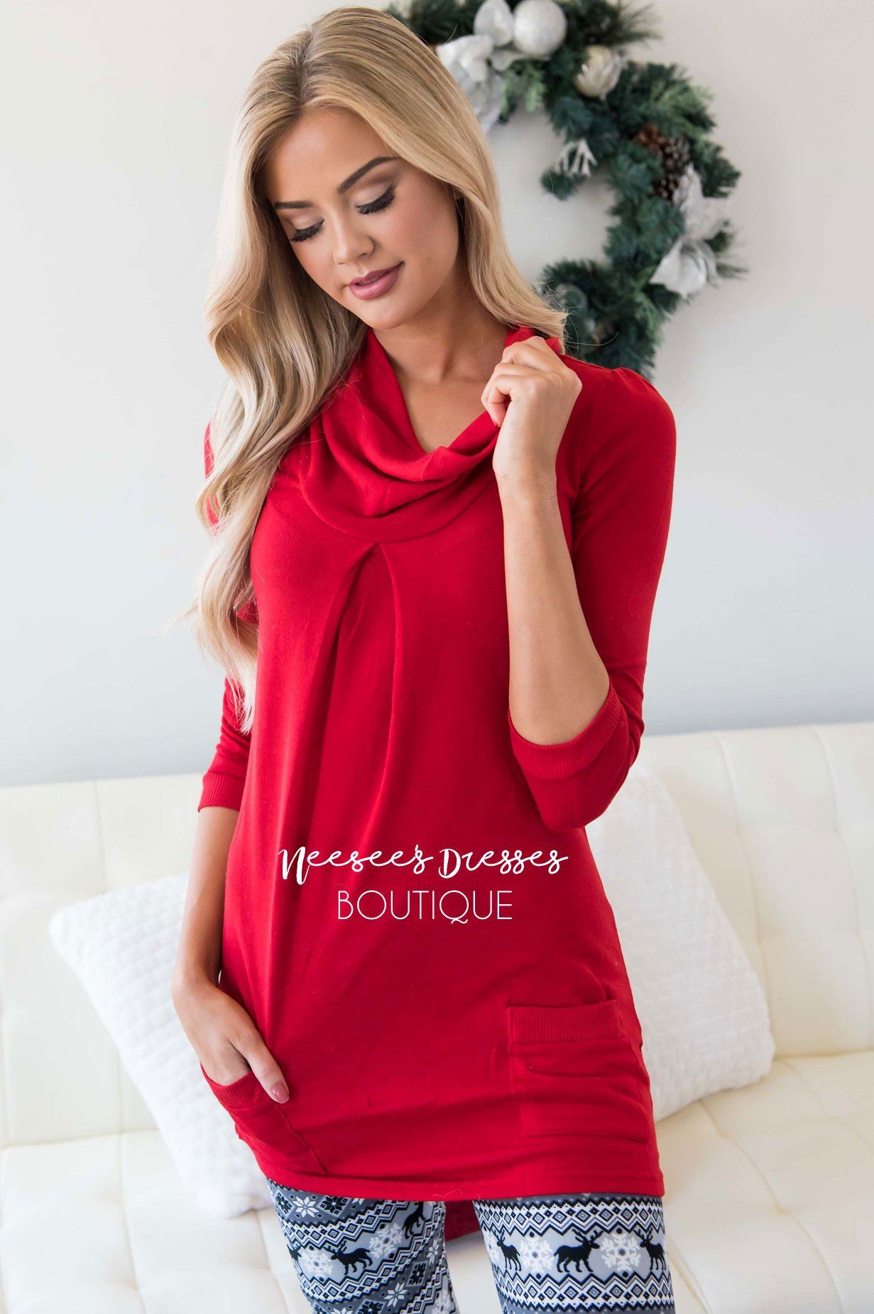 Cowl Neck Pocket Tunic