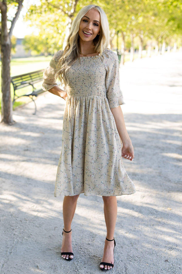 The Stacia Modest Mid-Length Dress - NeeSee's Dresses