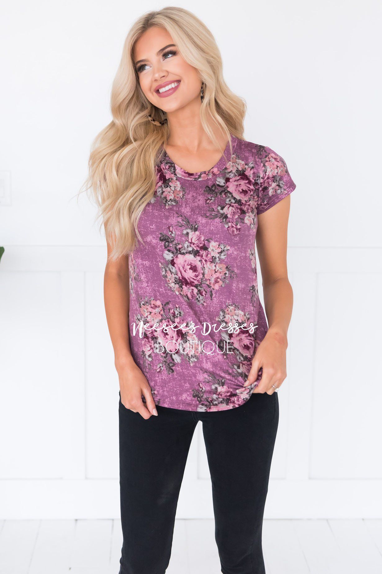 Anytime Floral Modest Top