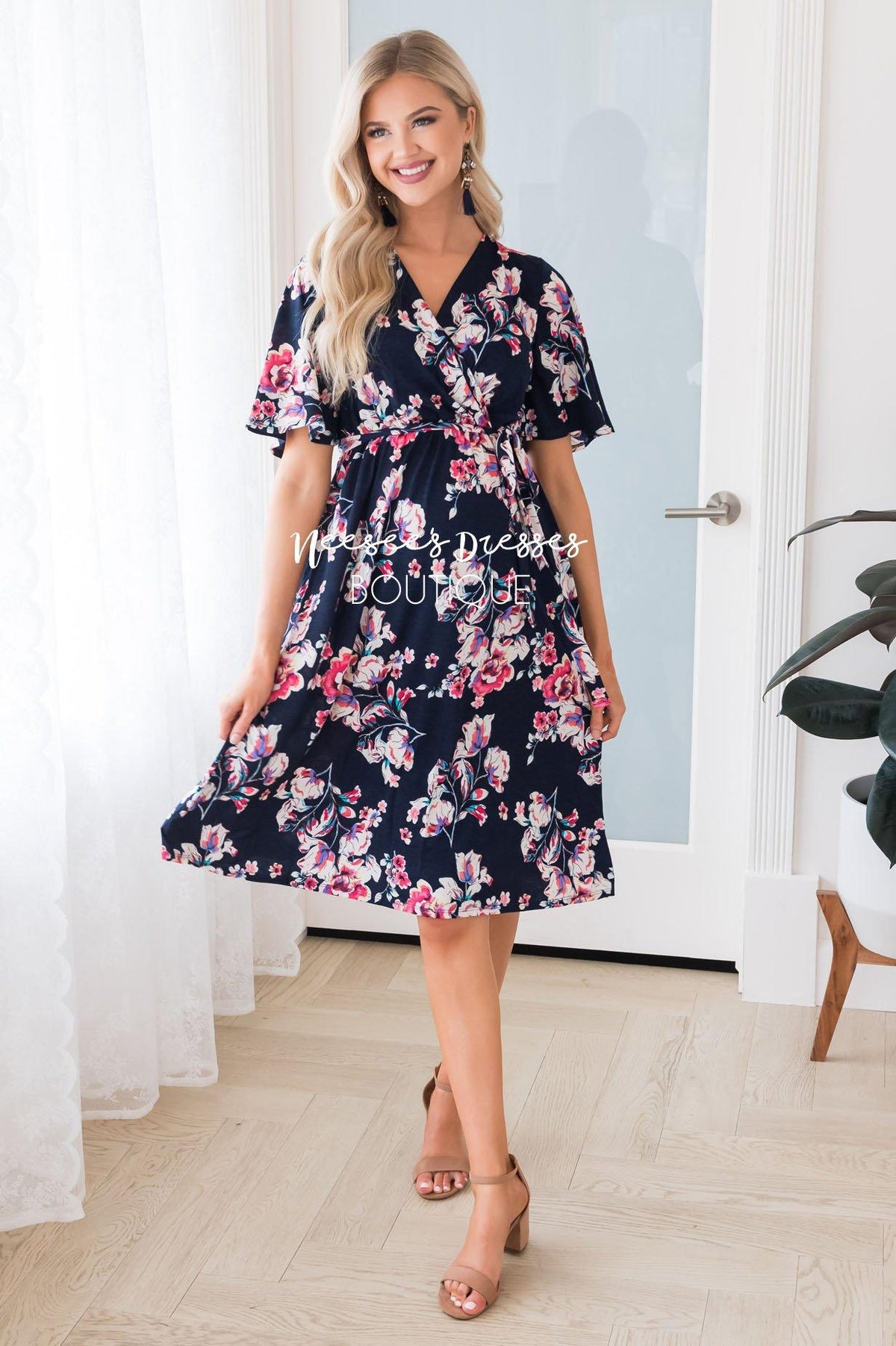 The Randalyn Modest Mid-Length Dress - NeeSee's Dresses