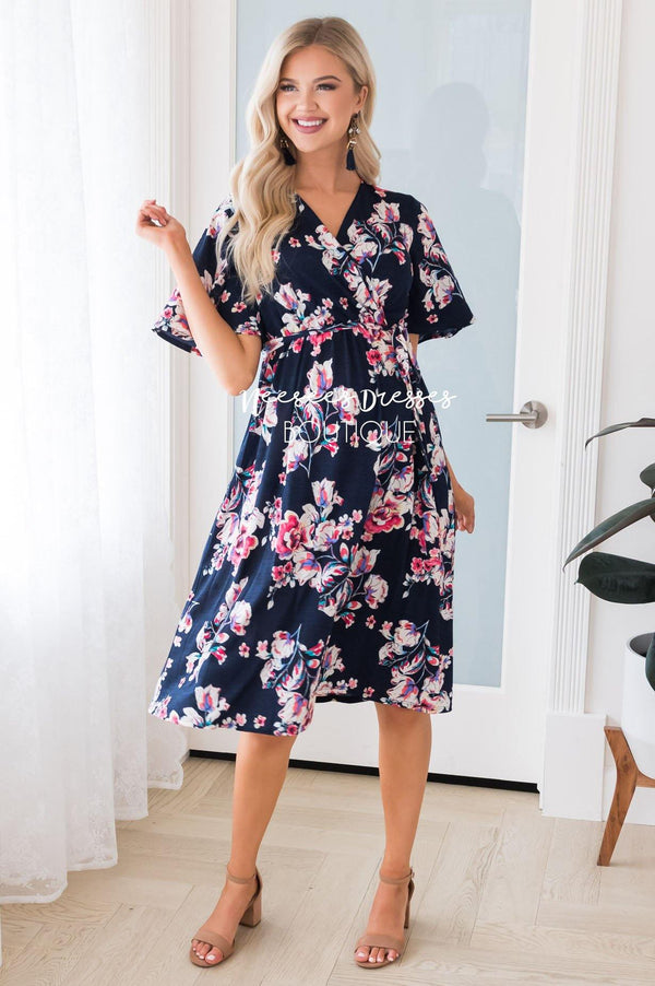 The Randalyn Modest Mid-Length Dress - NeeSee's Dresses