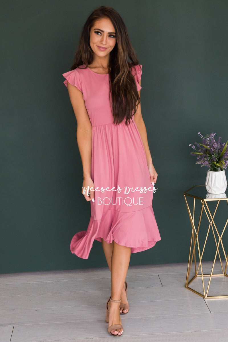 The Tabbie Modest Ruffle Dress - NeeSee's Dresses