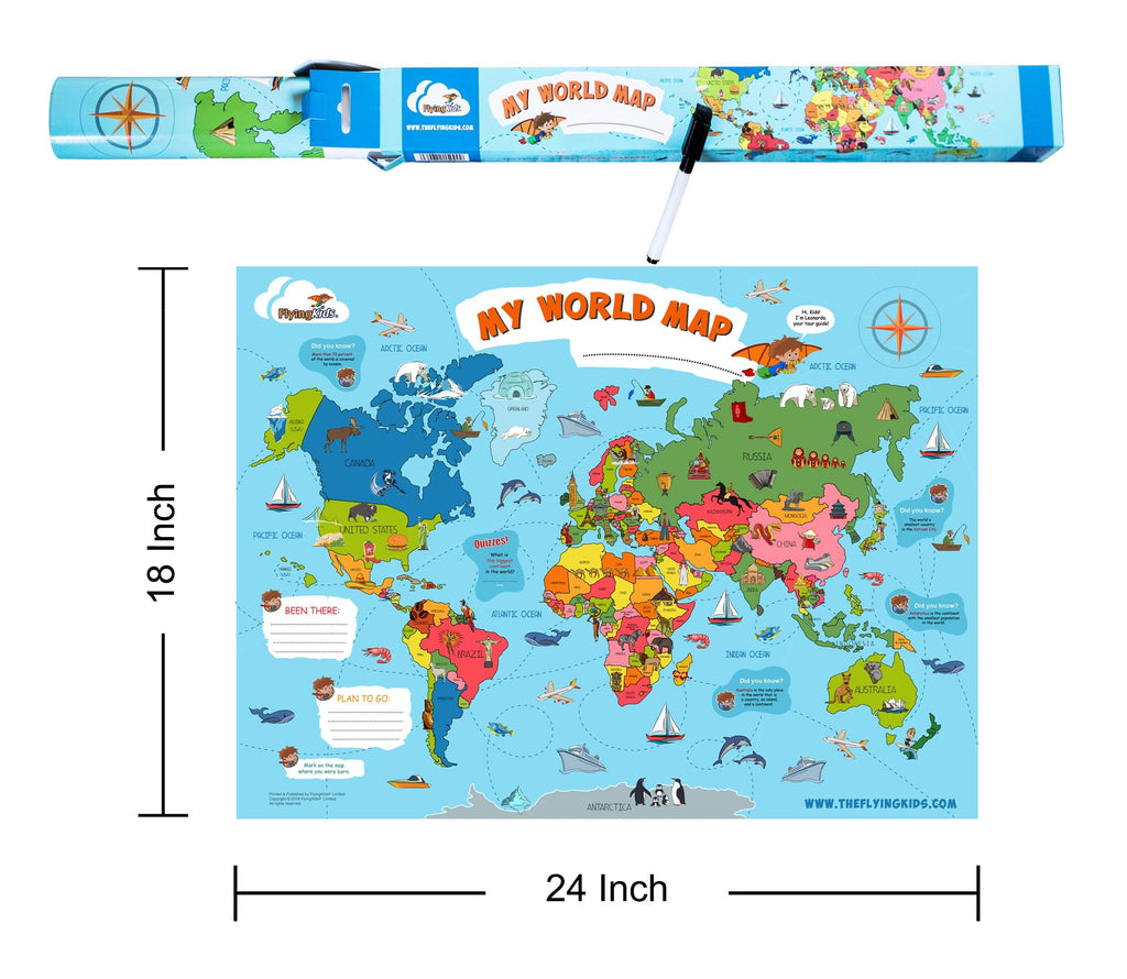 world map poster for kids