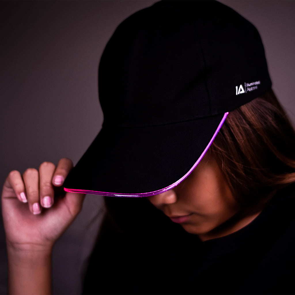 LED Light Up Baseball Cap in Pink