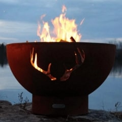 Antlers 36" Fire Pit by Fire Pit Art with Fire