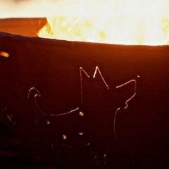 Funky Dog 36" Steel Fire Pit by Fire Pit Art Close-up Image