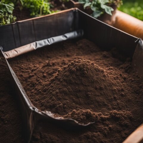 A close-up photo of packed soil around a preformed liner in a backyard garden.