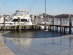 De-Icer keeping ice clear around the docks.