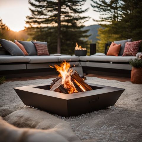 A clean, sturdy fire pit screen in a well-maintained outdoor environment.