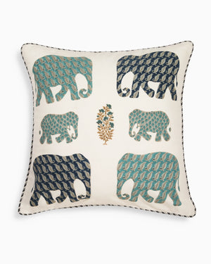 Regal Elephants Cushion Cover - Singhvis - Elephant Cushion Cover