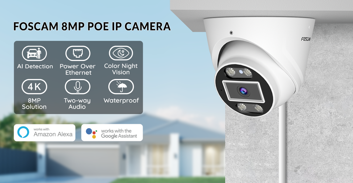 Foscam 8MP Security POE IP Camera Outdoor/Indoor