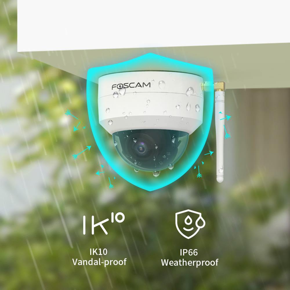 4MP Outdoor Security WiFi Camera, Foscam 4X Optical Zoom PT Surveillance Dome Camera