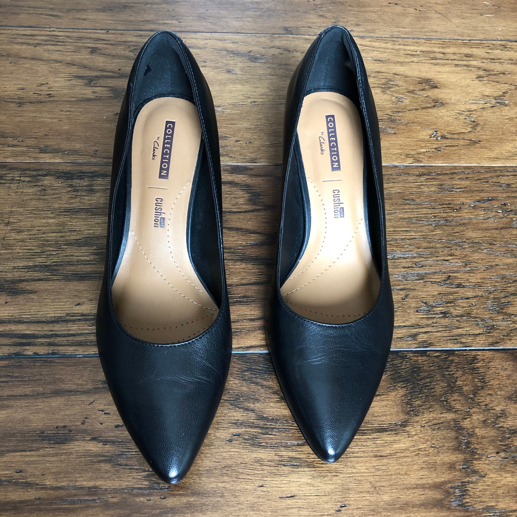 clarks cushion soft leather wick pumps