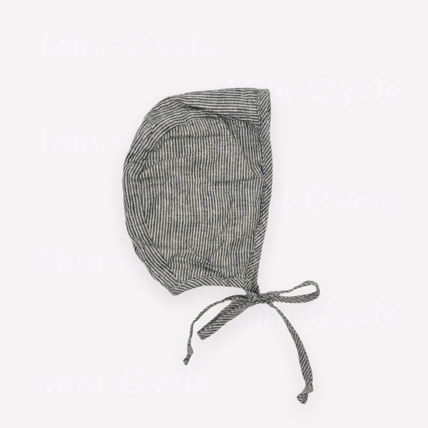 Briar Bonnet 18-24m / Preloved Re-Cycle Striped Charcoal Bonnet