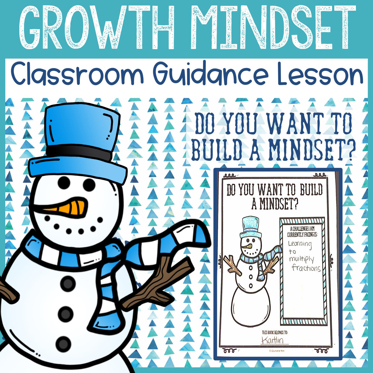 Winter Growth Mindset Classroom Guidance Lesson & Growth Mindset Activ ...