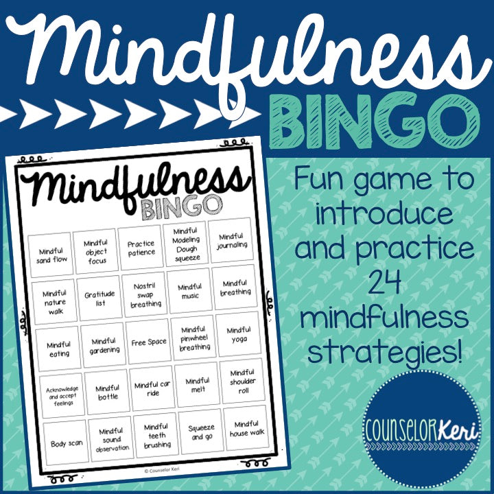 Mindfulness BINGO Game and Task Cards for School Counseling – Counselor