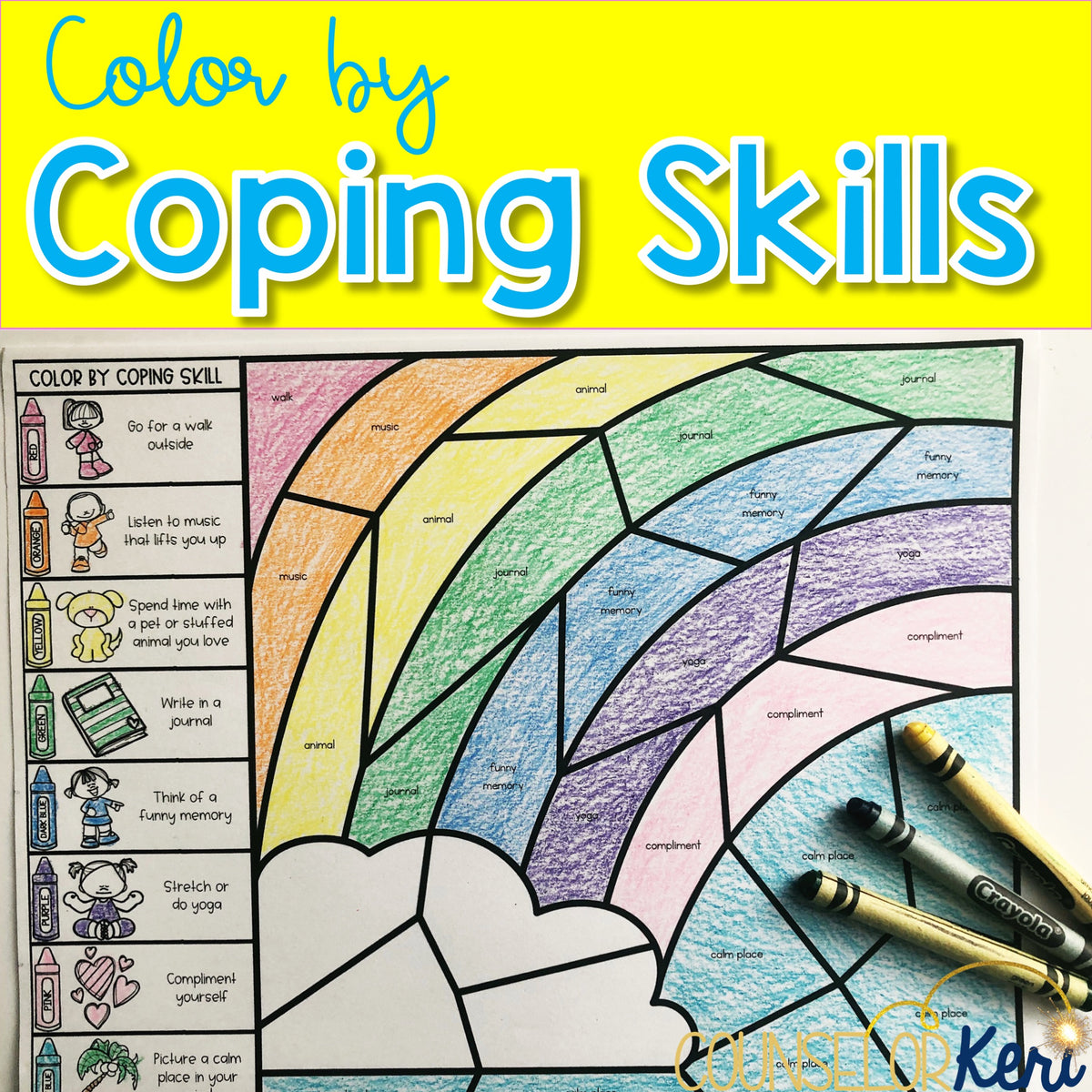 color-by-coping-skills-spring-activity-for-school-counseling