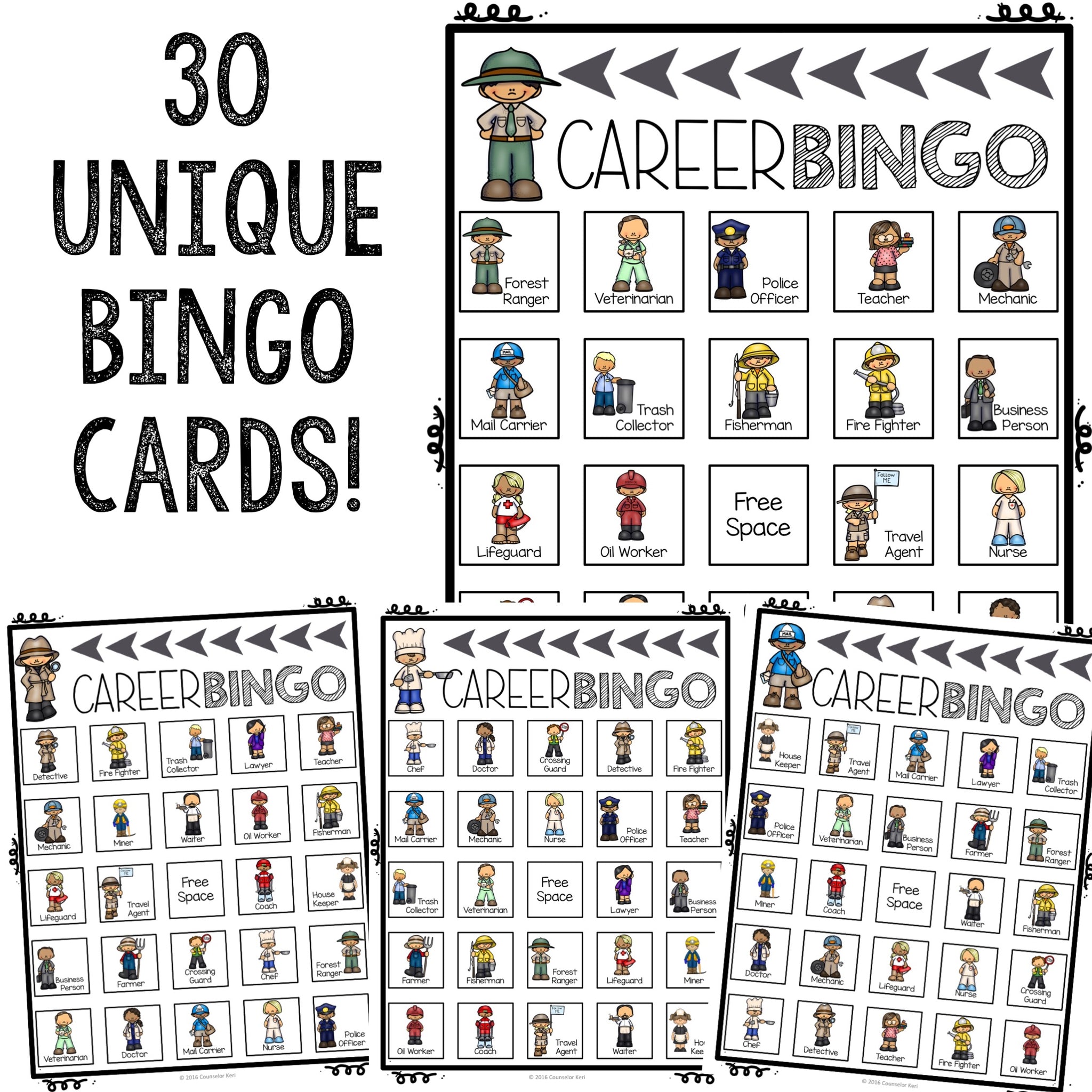 career-bingo-career-game-for-elementary-career-education-career-expl