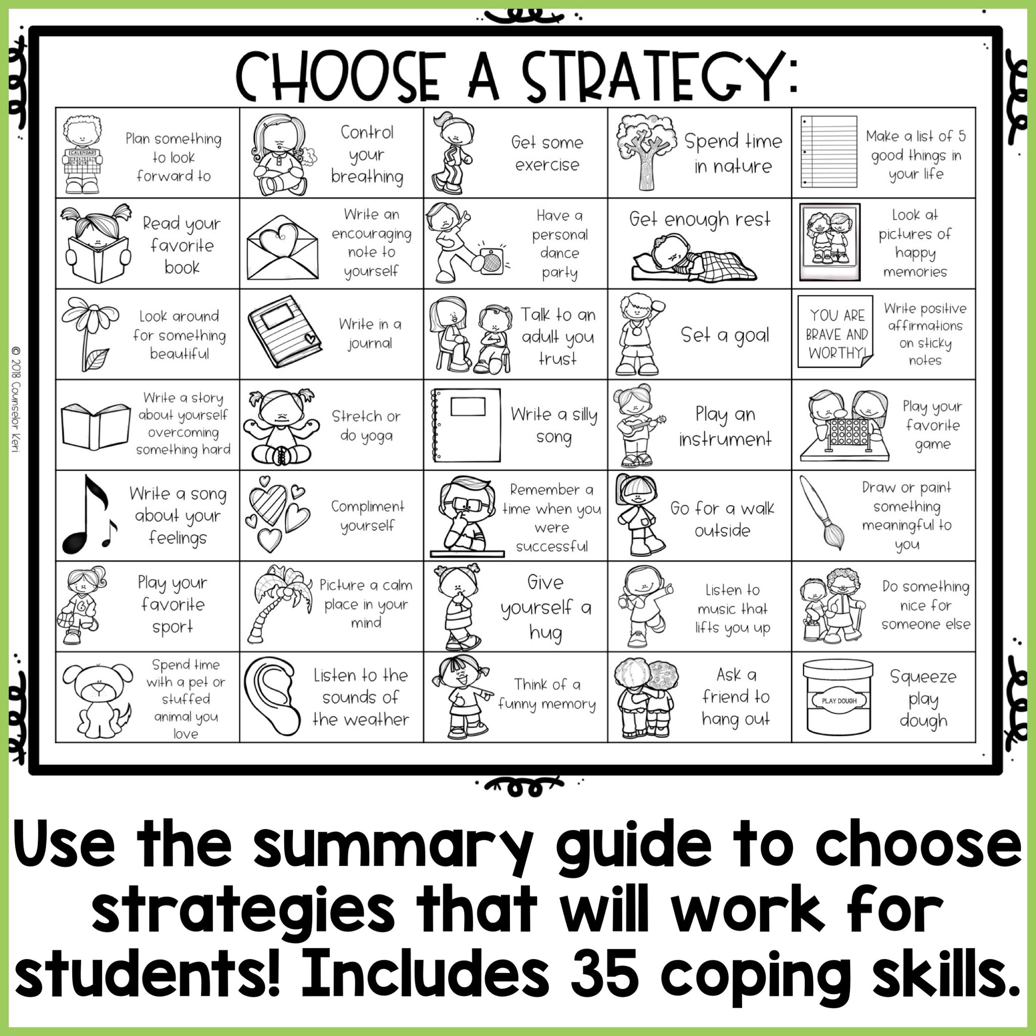 Color By Coping Skills Fall Activity For School Counseling – Counselor Keri