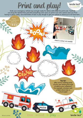 free download and craft activity for emergency vehicles
