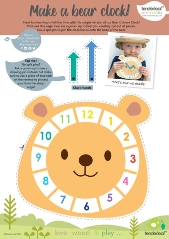 free printable clock activity for kids room