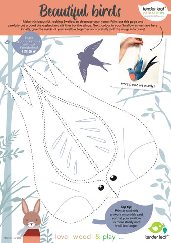 swallow swifty printable for children activity