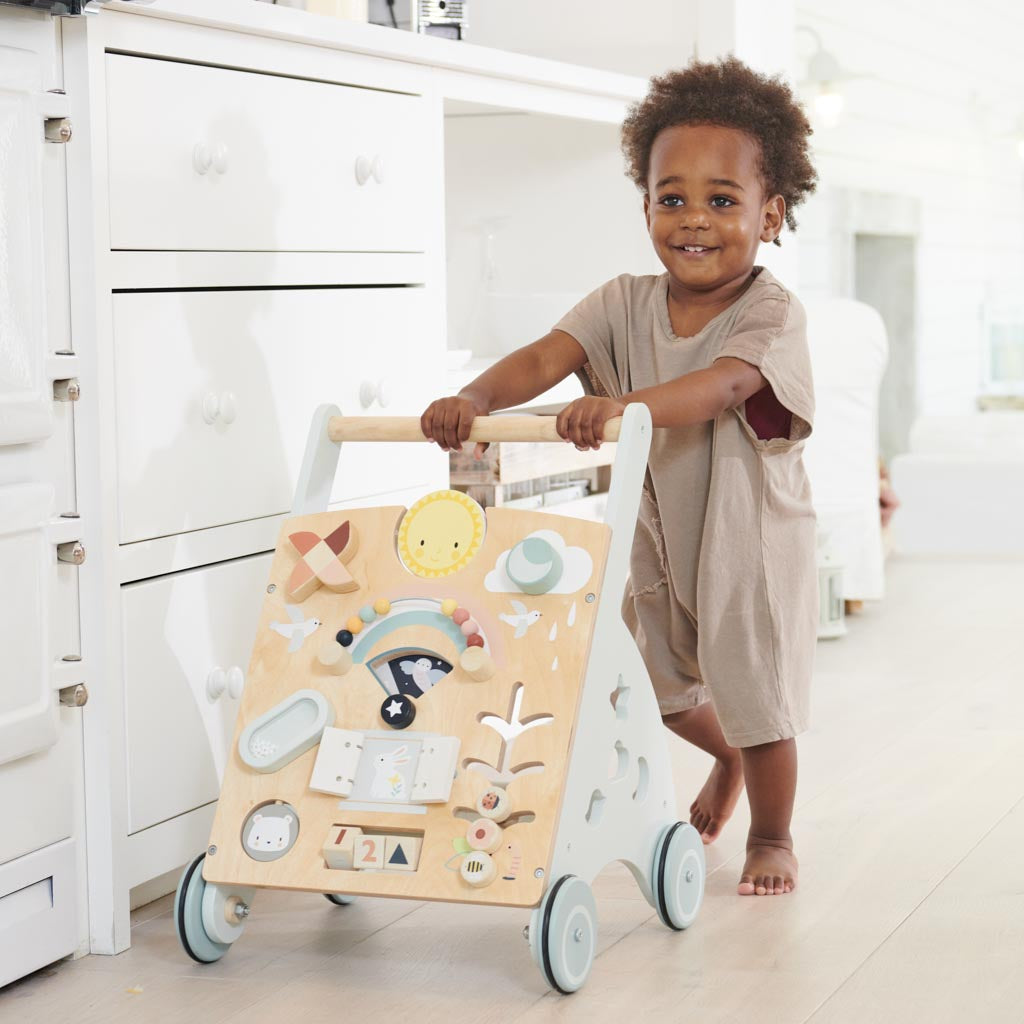 Toddler using a walker