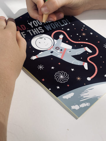space fathers day card