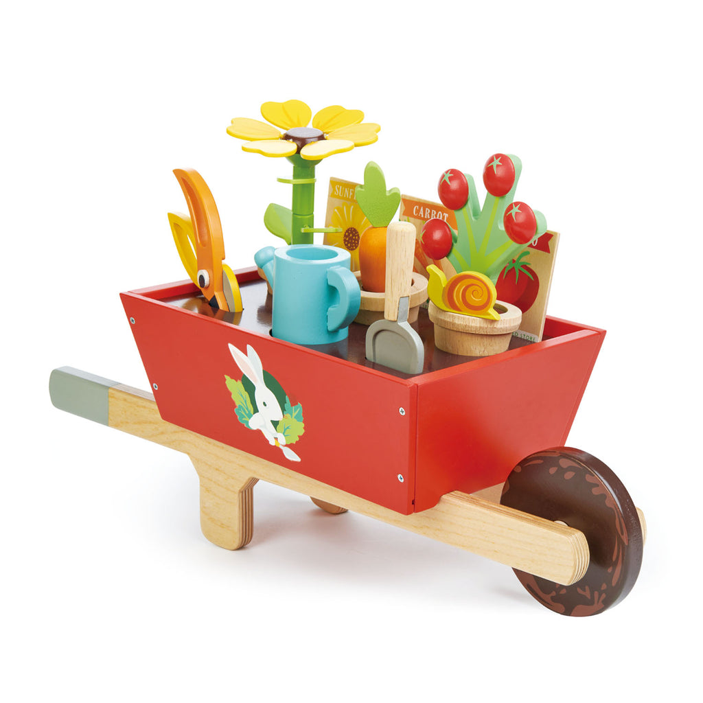 childs wooden wheelbarrow