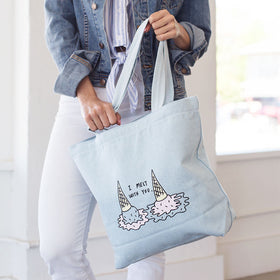 Girls' Canvas Photo Print Zipper Tote Bag - art class™ Cream
