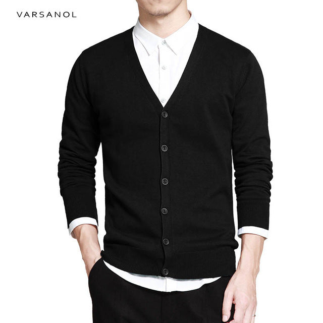 Sweater Vest Men V-Neck Solid Slim Fit Knitting Mens Sweaters Cardigan ...