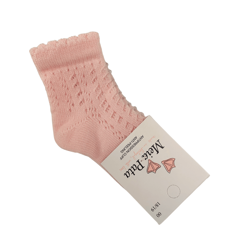 MEIA PATA - Open Knit Ankle Sock - Baby Pink – Bluebells Boutique
