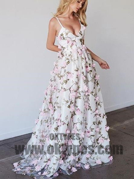 pink flower prom dress