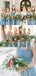 Simple Sweetheart Long Cheap Blue Chiffon Bridesmaid Dresses, TPY1554