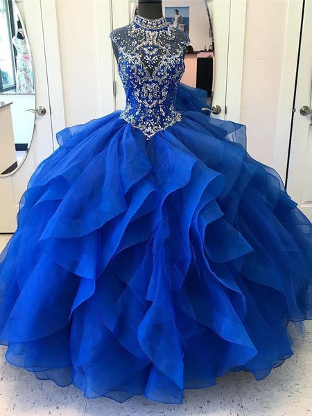 royal blue princess prom dresses